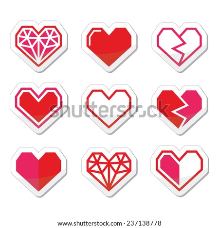 Geometric heart for Valentine's Day icons 