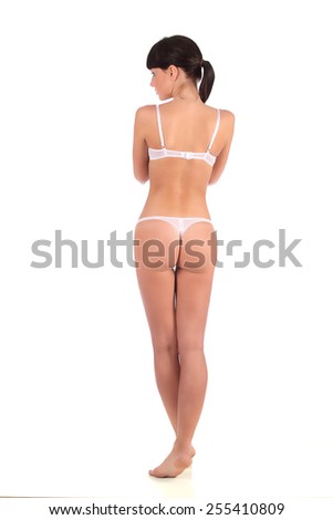 sexy burlesque dancer woman stripper showgirl in studio isolated on white background