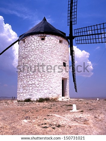 Windmill, Consuegra, Toledo Province, Castille La Mancha, Spain, Western Europe.