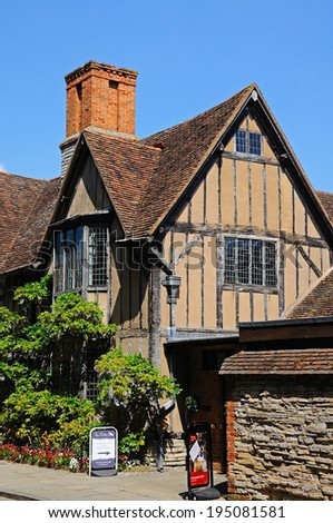 STRATFORD-UPON-AVON, UK - MAY 18, 2014 - Hall\'s Croft - Shakespeare\'s daughters house along Old Town, belonged to Susanna Hall and Dr. John Hall, Stratford-Upon-Avon, UK, Western Europe, May 18, 2014.