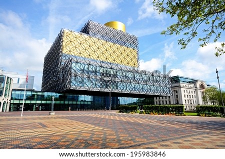 BIRMINGHAM, UNITED KINGDOM - MAY 14, 2014 - The Library of Birmingham, Centenary Square, Birmingham, England, UK, Western Europe, May 14, 2014.