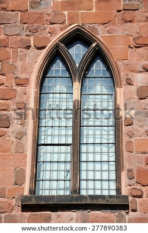 Castle arched window detail, Shrewsbury, Shropshire, England, UK, Western Europe.