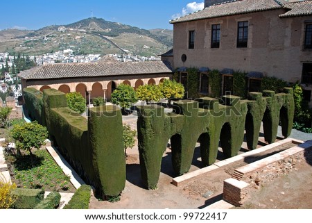 Patio de Machuca (Mexuar), Palace of Alhambra, Granada, Granada Province, Andalucia, Spain, Western Europe.