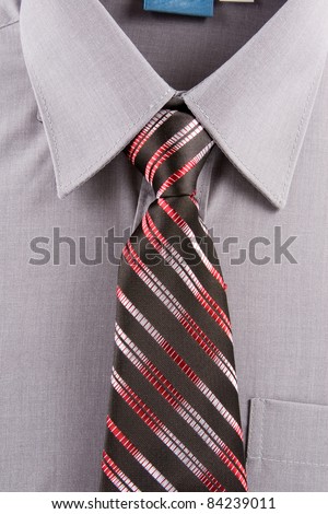 Gray business shirt and tie