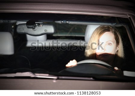 Similar – Image, Stock Photo Light in oncoming traffic … in the rain at dusk …