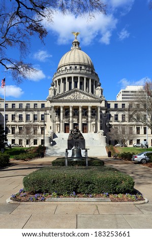 The Mississippi State Capitol Building in downtown Jackson.