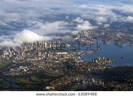 An aerial view of downtown Sydney, Australia.