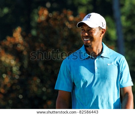 JOHNS CREEK, GEORGIA, USA - AUG 10: Tiger Woods waits to swing during practice rounds at the 2011 PGA Championship tournament in Jonhs Creek, Georgia on August 10, 2011.