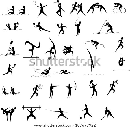 Summer Olympic Games Icon Set Stock Vector Illustration 107677922 ...