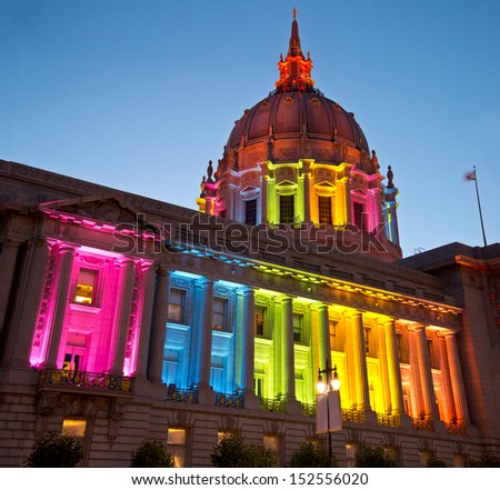 San Francisco City Hall gay Pride Lights