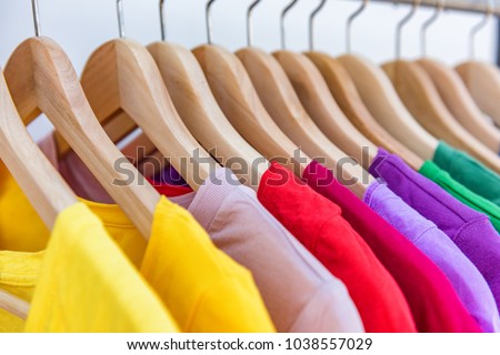 Similar – Image, Stock Photo Colorful Clothes Hanging For Sale