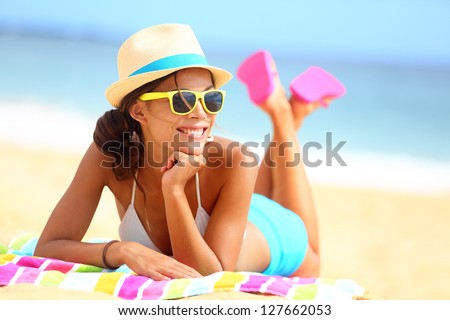 Similar – Image, Stock Photo Happy multiracial women lying together on grass