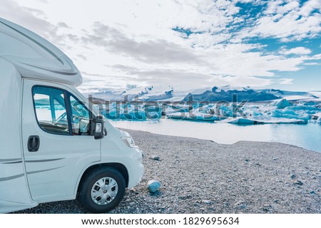 Similar – Image, Stock Photo Trailer in winter with Spree in backlight