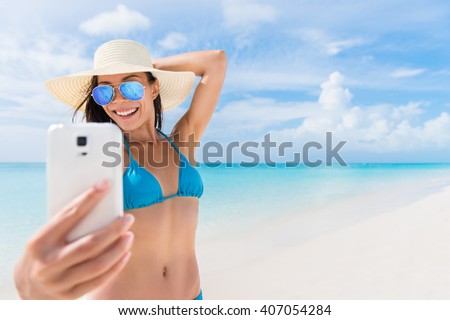 Similar – Image, Stock Photo Selfportrait in the beach with a beautiful sky