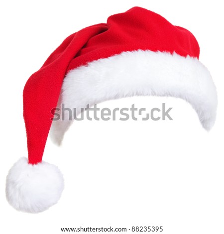 Christmas Santa Hat Isolated On White Background. Designed To Easily ...