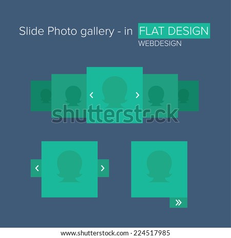 Style flat ui kit design elements for web photo gallery / Flat ui kit design elements for photo gallery