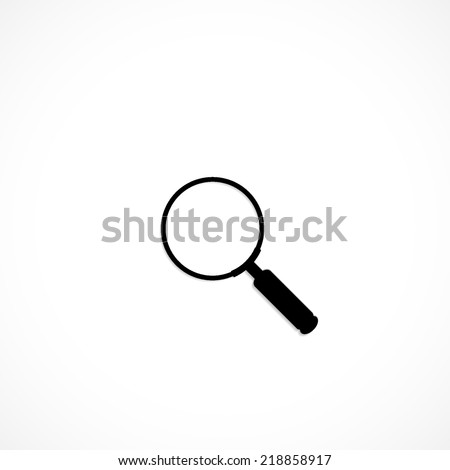 Magnifying glass Search, flat icon isolated on white background