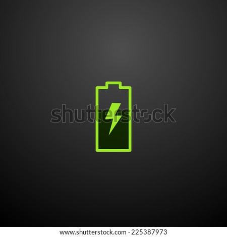 Battery icon isolated on a black background for your design, vector illustration