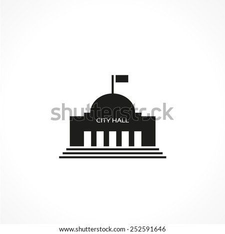 city hall-vector icon