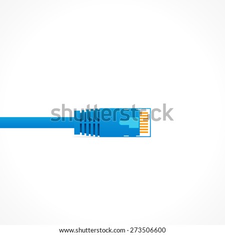 Blue patch cord isolated over white background