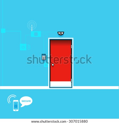 door, security system concept background design