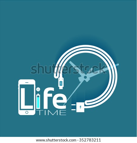 time life your gadget, power vector design background