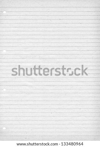 White lined paper for notes with visible paper pattern