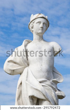 MOSCOW, RUSSIA - June 12, 2015: Marble statue at Kuskovo Park in Moscow.