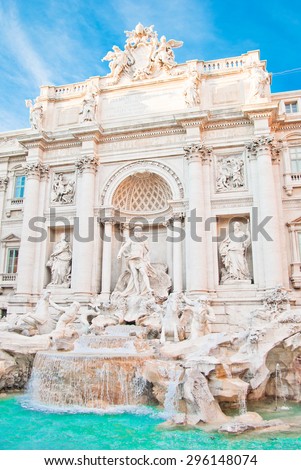 Rome, Italy - December 31, 2011: Fountain di Trevi - most famous Rome\'s fountains in the world. Italy.