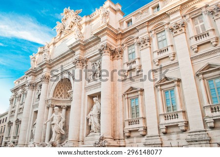 Rome, Italy - December 31, 2011: Fountain di Trevi - most famous Rome\'s fountains in the world. Italy.