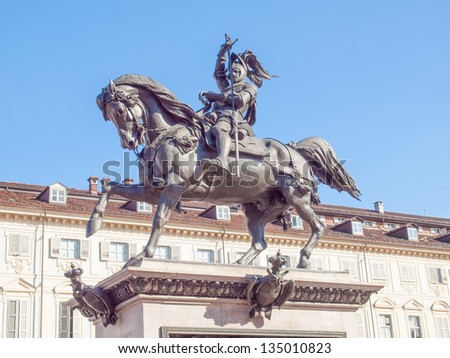 Caval ed Brons (Bronze Horse) monument in Piazza San Carlo Turin