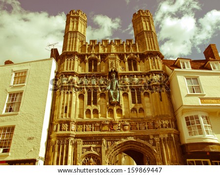 Vintage look St Augustine Gate in Canterbury England UK