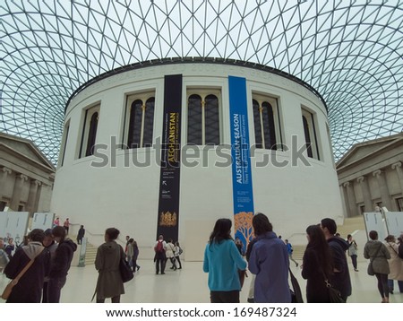 LONDON, ENGLAND, UK - JUNE 17, 2011: Tourists visiting the new Great Court at the British Museum designed by Lord Norman Foster