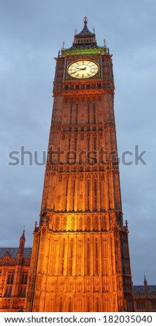 Big Ben Houses of Parliament Westminster Palace London gothic architecture - at night
