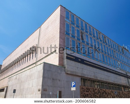 TURIN, ITALY - JUNE 20, 2014: The RAI palace in Via Verdi is the Italian state TV production centre and broadcasting house