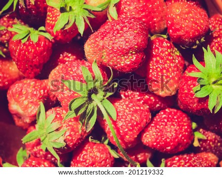 Vintage retro looking Strawberry fruit useful as a food background