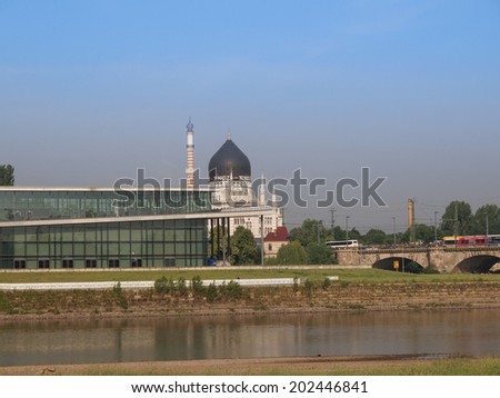 DRESDEN, GERMANY - JUNE 11, 2014: Historical Tobacco and cigarettes factory Yenidze oriental architecture