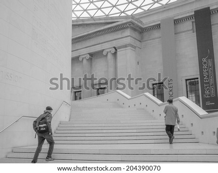 LONDON, ENGLAND, UK - MARCH 08, 2008: Tourists visiting the new Great Court at the British Museum designed by Lord Norman Foster