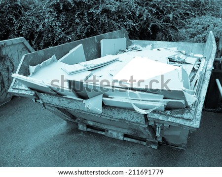 Dumper for construction and demolition material debris - cool cyanotype