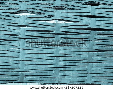 Brown corrugated cardboard used as packaging - cool cyanotype