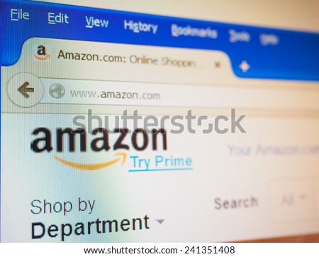 SEATTLE, USA - DECEMBER 23, 2014: Home page of online ecommerce marketplace Amazon