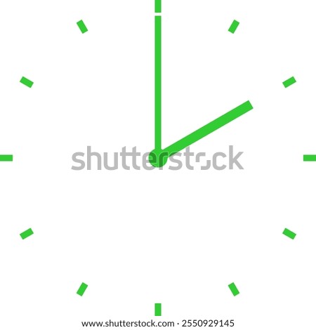 green clock at 2 am or 2 pm or 14