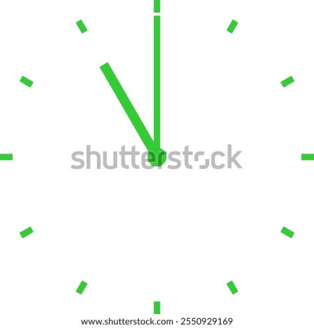 green clock at 11 am or 11 pm or 23