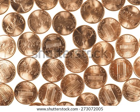 Dollar coins 1 cent wheat penny cent currency of the United States