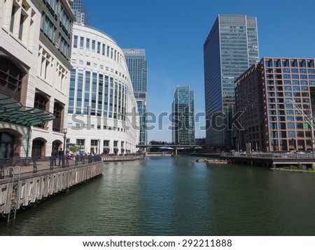 LONDON, UK - JUNE 11, 2015: The Canary Wharf business centre is the largest business district in the United Kingdom