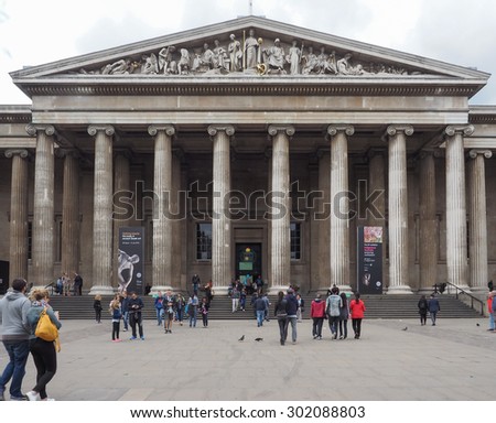 LONDON, UK - JUNE 09, 2015: Tourists visiting the British Museum