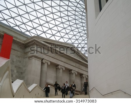 LONDON, UK - CIRCA MARCH, 2008: Tourists visiting the British Museum