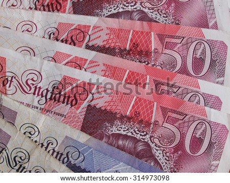 LONDON, UK - SEPTEMBER 05, 2015: British Pound banknotes currency of the United Kingdom