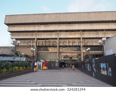 BIRMINGHAM, UK - SEPTEMBER 24, 2015: Birmingham Central Library iconic masterpiece of New Brutalism designed by John Madin in 1974 is now threated of demolition