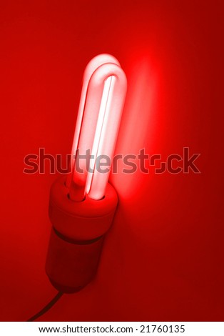 Compact fluorescent light bulb ecological low carbon - Red light
